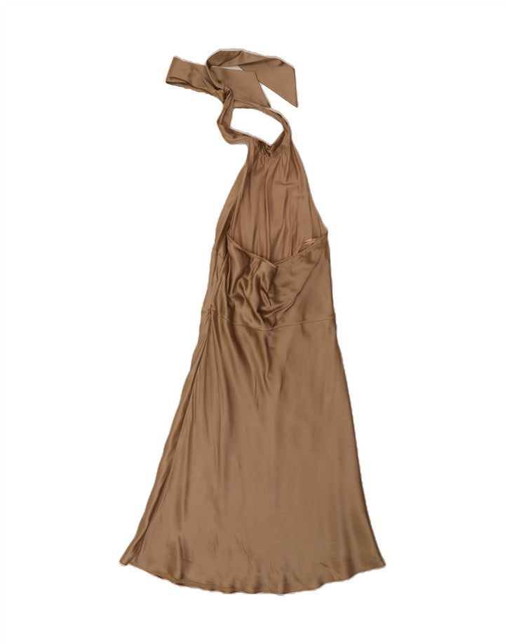 COAST Womens Halter Dress UK 12 Medium Beige Silk Vintage Coast and Second-Hand Coast from Messina Hembry 