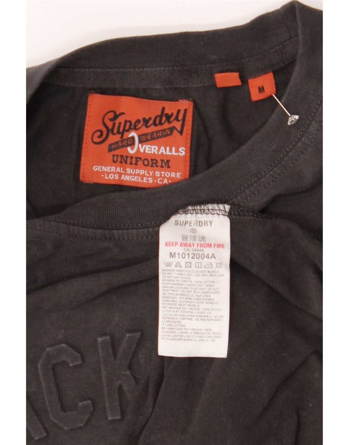 Superdry Mens Graphic T-Shirt Top Medium Grey Cotton