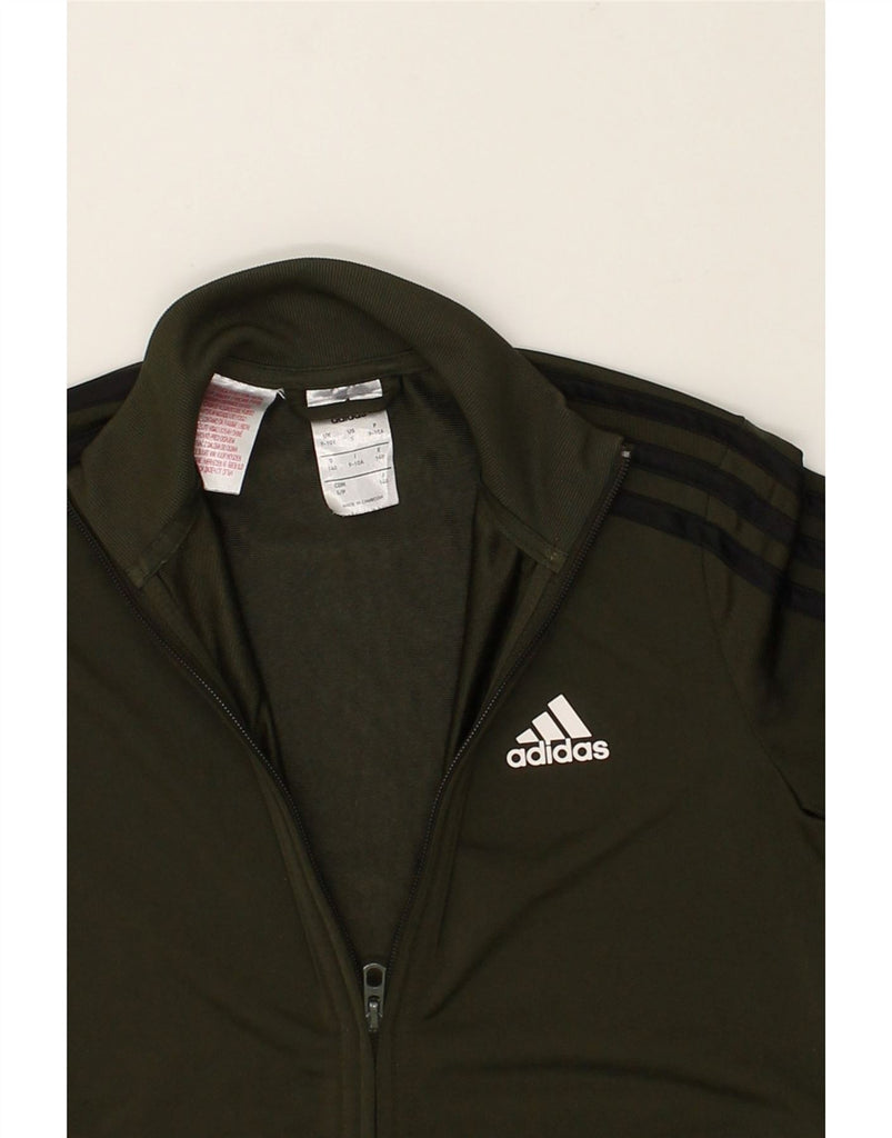 ADIDAS Boys Graphic Tracksuit Top Jacket 9-10 Years Green Polyester | Vintage Adidas | Thrift | Second-Hand Adidas | Used Clothing | Messina Hembry 