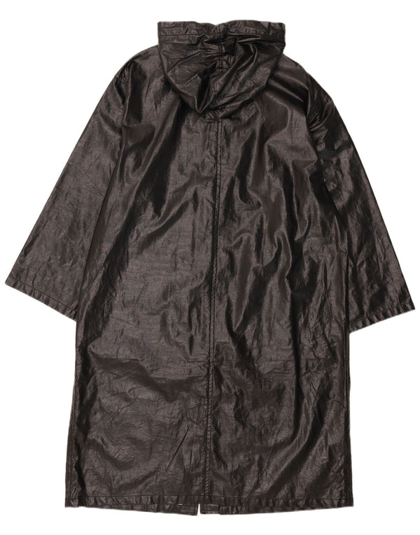 Topshop Womens Hooded Oversized Raincoat UK 10 Small Black Cotton