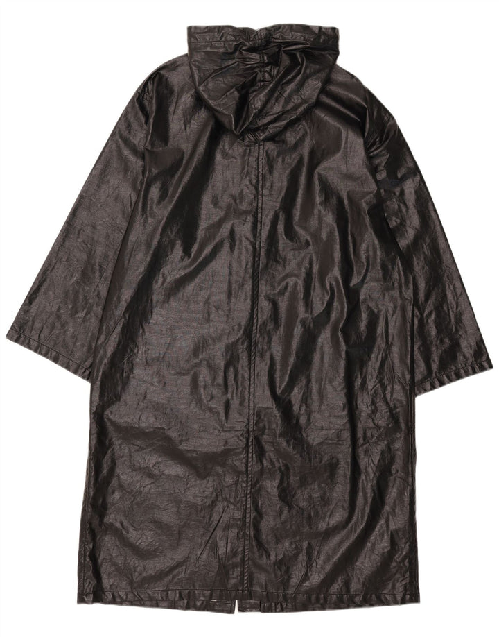 Topshop Womens Hooded Oversized Raincoat UK 10 Small Black Cotton