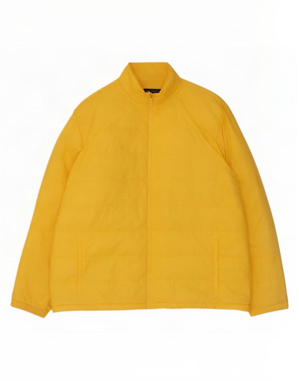 Lands End Mens Liner Padded Jacket IT 50/52 2XL Yellow Nylon
