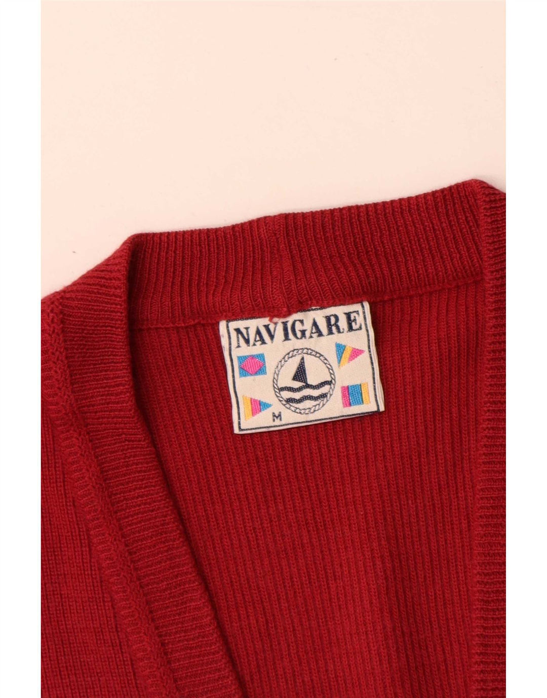 Navigare Mens Cardigan Sweater Medium Red
