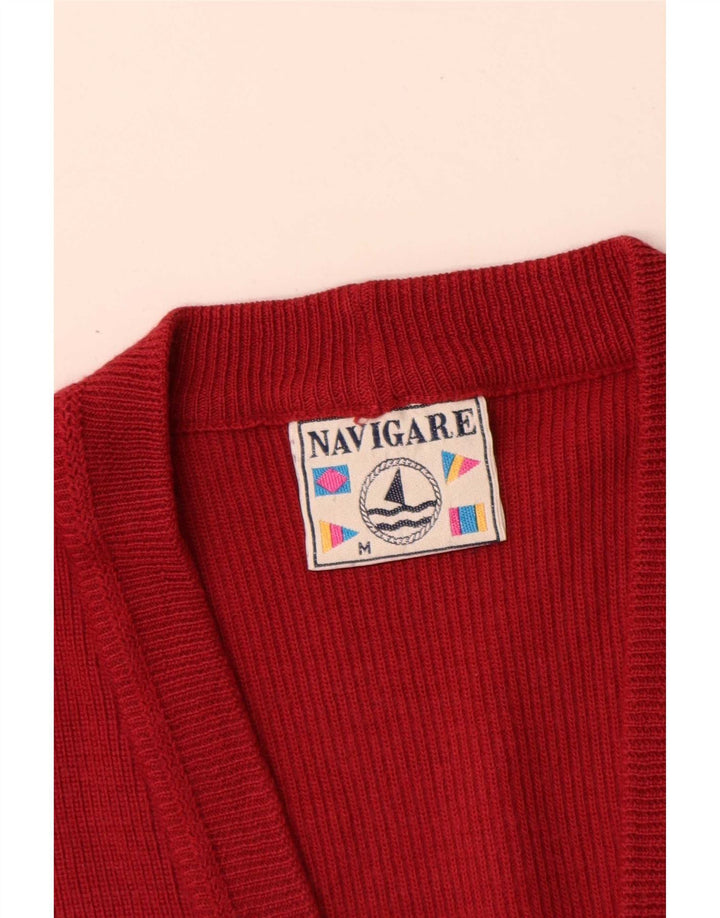 Navigare Mens Cardigan Sweater Medium Red