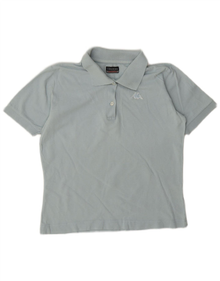 Kappa Womens Polo Shirt UK 12 Medium Blue Cotton