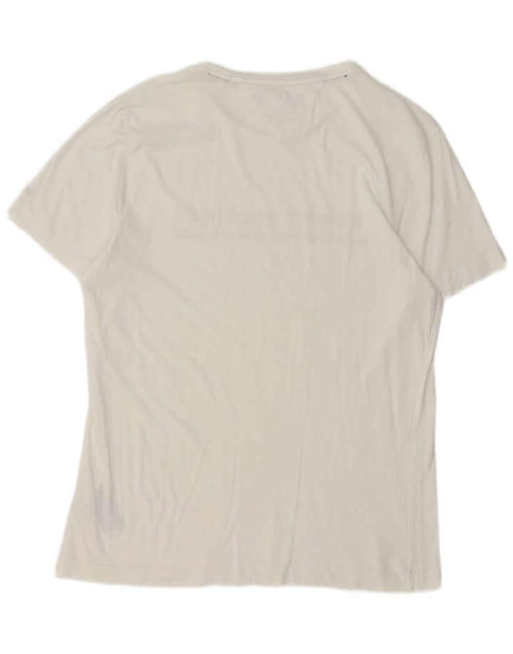 Tommy Hilfiger Mens Graphic T-Shirt Top Large White Cotton