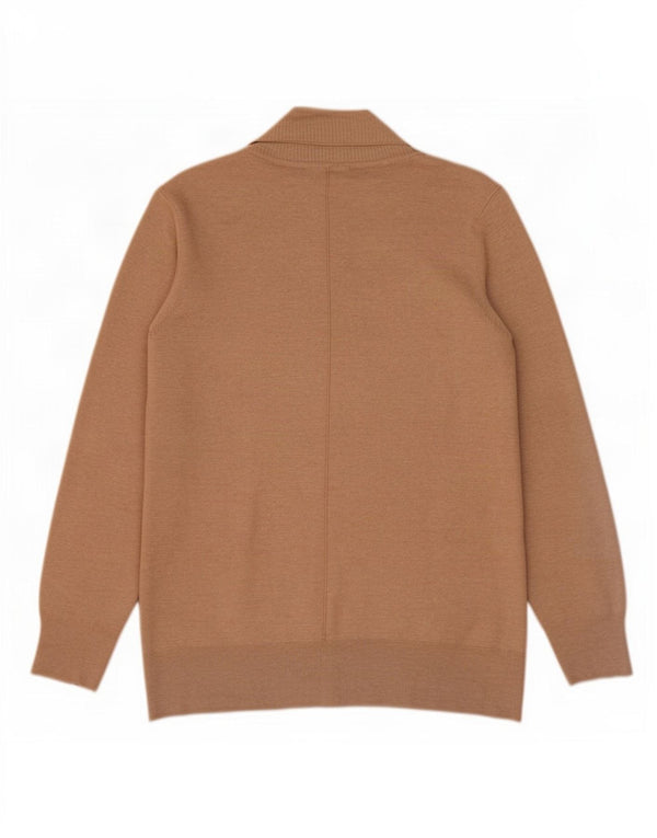 Marks & Spencer Womens Longline Open Cardigan Sweater UK 16 Large Beige