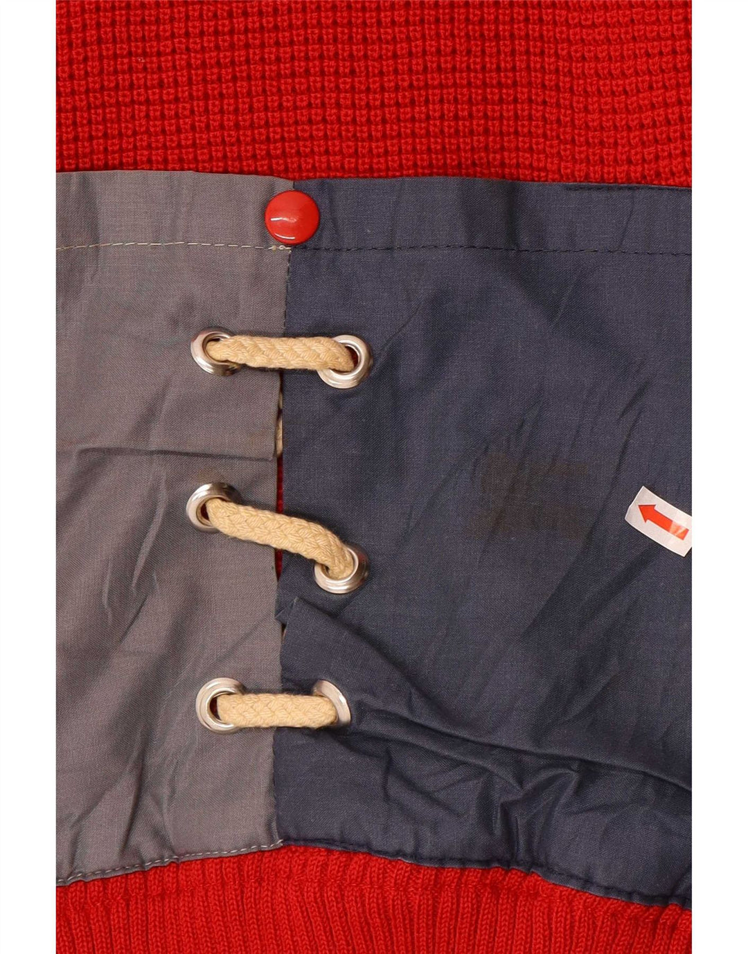 Azzurra Mens Regular Fit Cardigan Sweater Large Red Colourblock