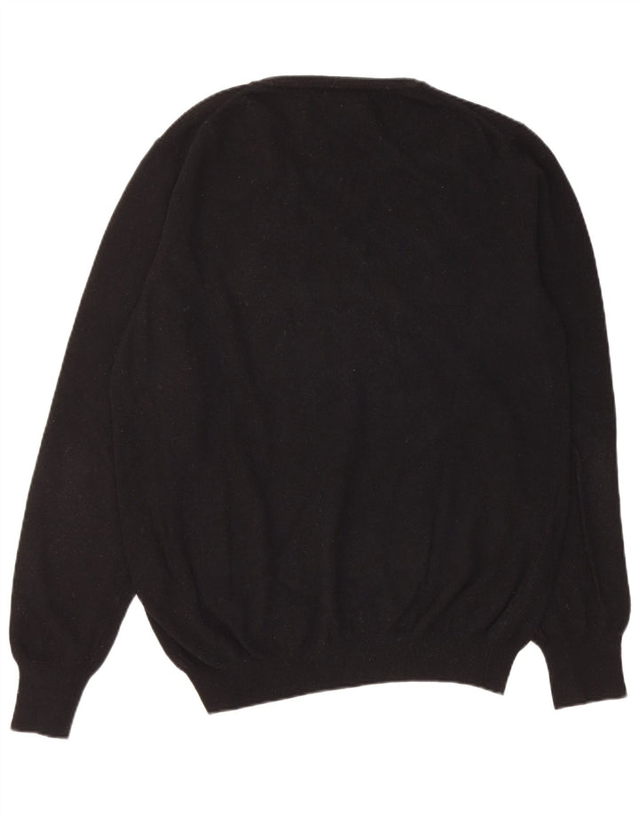 Liu Jo Mens V-Neck Jumper Sweater Large Black Virgin Wool