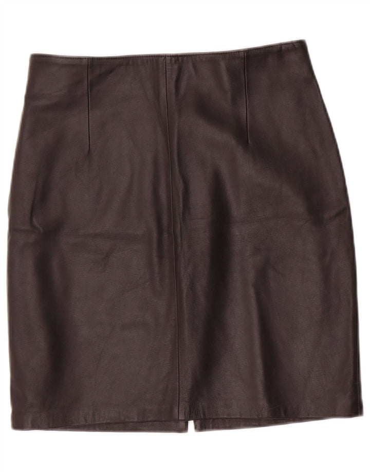 Vintage Womens Mini Leather Skirt IT 40 Small W28 Black