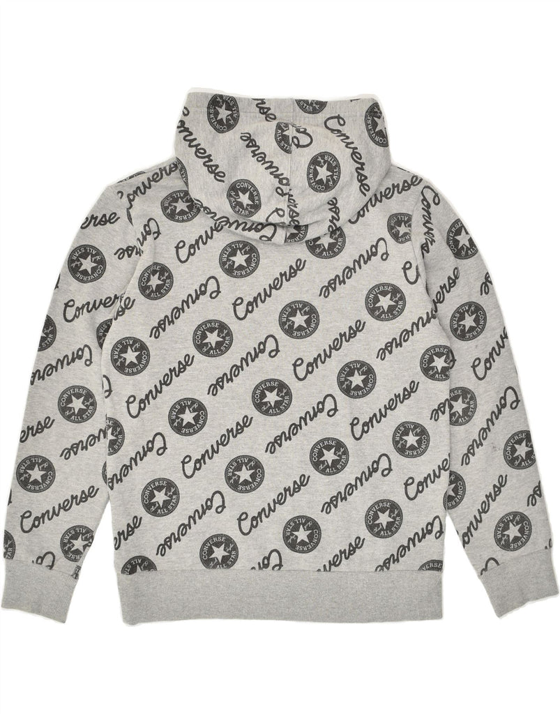 CONVERSE Boys Graphic Hoodie Jumper 13-14 Years XL  Grey Geometric Cotton | Vintage Converse | Thrift | Second-Hand Converse | Used Clothing | Messina Hembry 