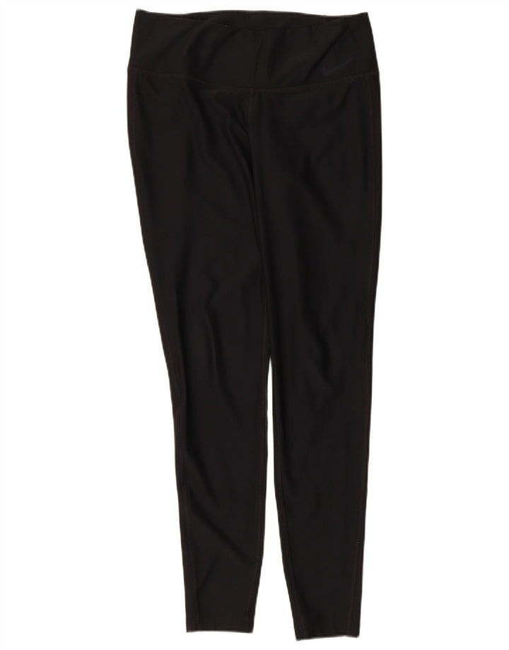 NIKE Womens Dri Fit Leggings UK 14 Medium  Black Polyester