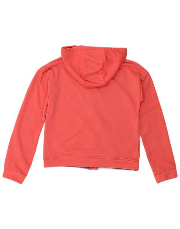 Nike Girls Dri Fit Graphic Zip Hoodie Sweater 13-14 Years Pink Colourblock
