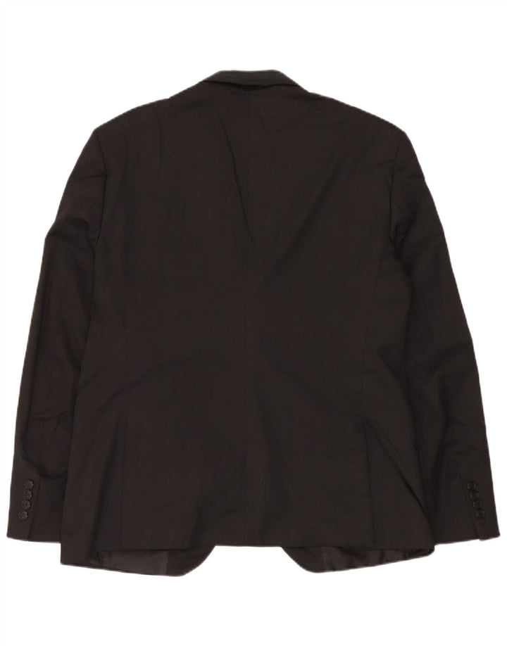 Zara Mens 1 Button Blazer Jacket EU 56 XL Black