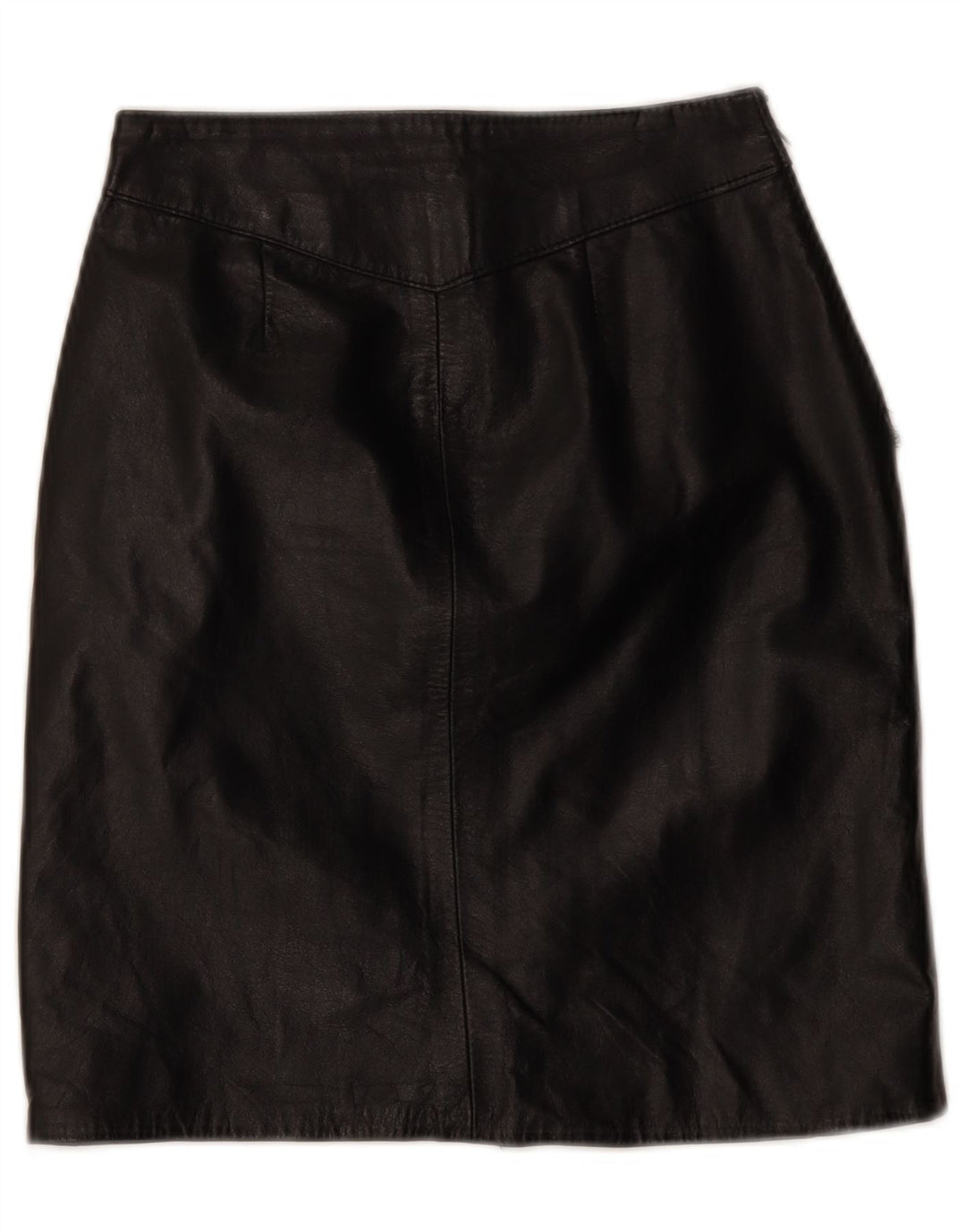 Vintage Womens Leather Skirt W24 XS Black