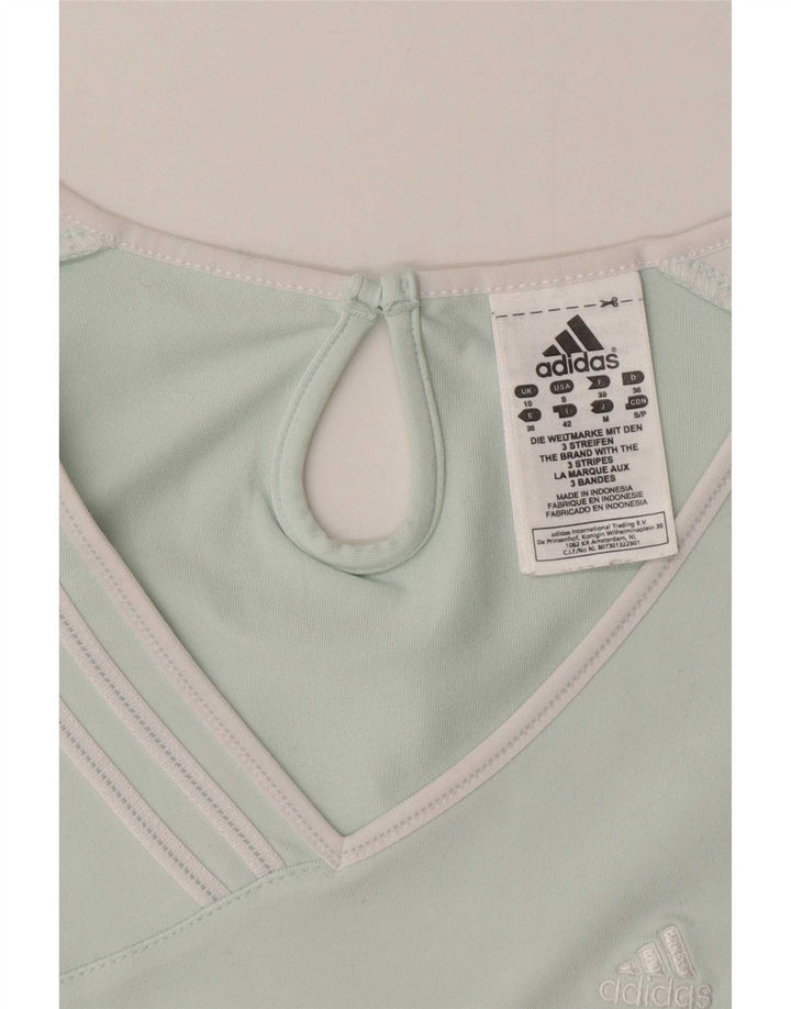 Adidas Womens Climalite T-Shirt Top UK 10 Small Turquoise Polyester