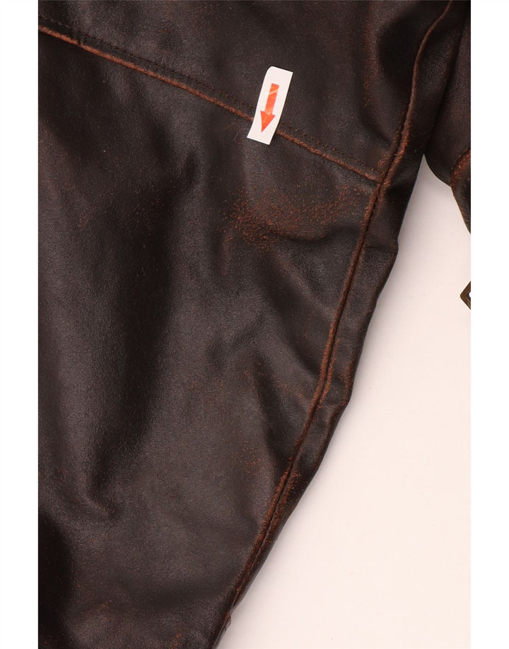 Dallas Mens Leather Jacket UK 42 XL Brown Leather