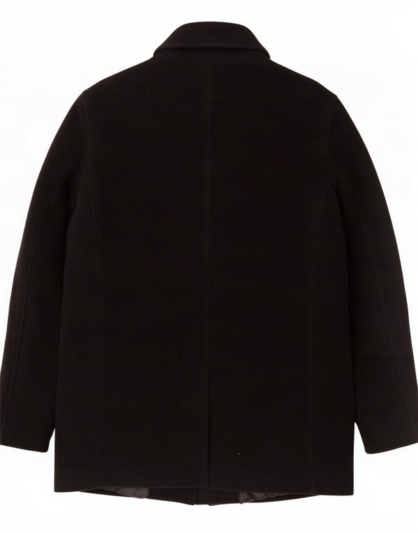 Zara Mens Overcoat UK 42 XL Black Wool