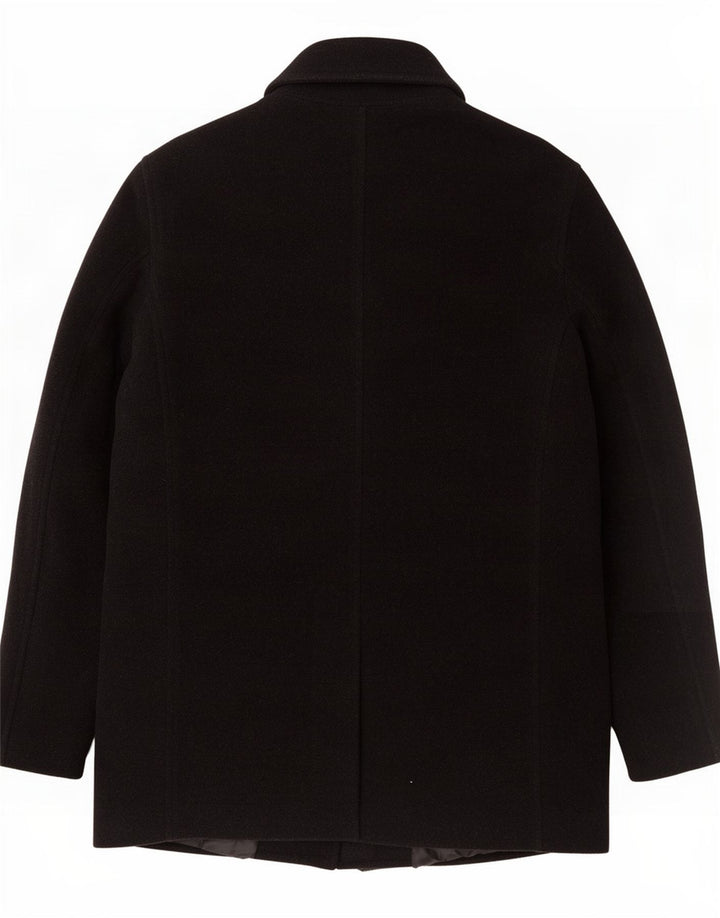 Zara Mens Overcoat UK 42 XL Black Wool