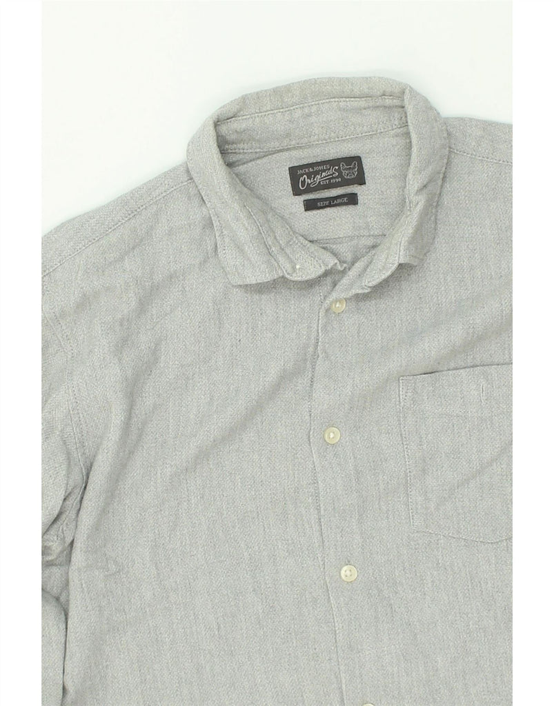 JACK & JONES Mens Shirt Large Grey Cotton | Vintage Jack & Jones | Thrift | Second-Hand Jack & Jones | Used Clothing | Messina Hembry 