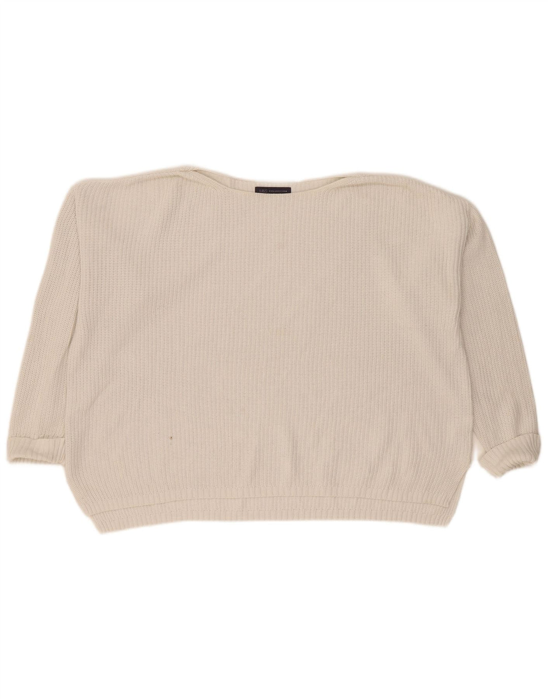 Marks & Spencer Womens Oversized Crew Neck Jumper Sweater UK 18 XL White