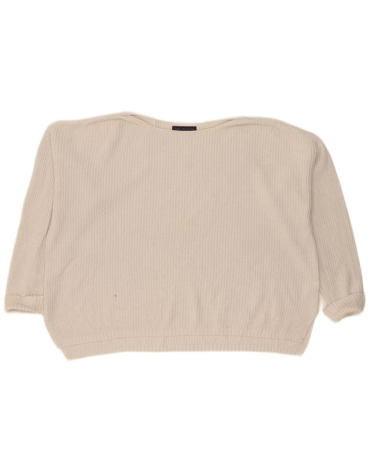 Marks & Spencer Womens Oversized Crew Neck Jumper Sweater UK 18 XL White