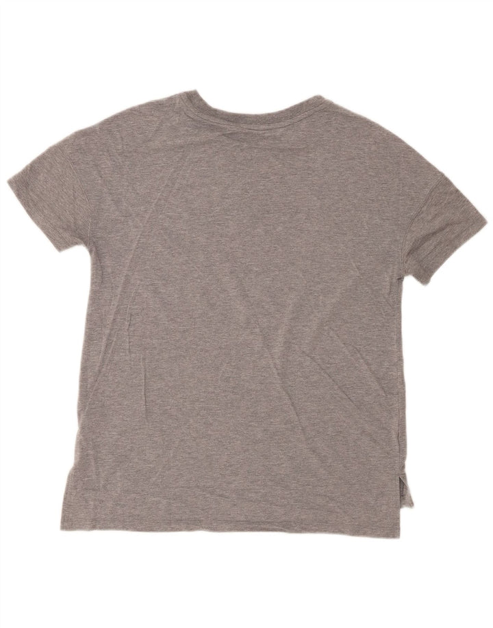Nike Womens T-Shirt Top UK 14 Medium Grey Flecked Modal