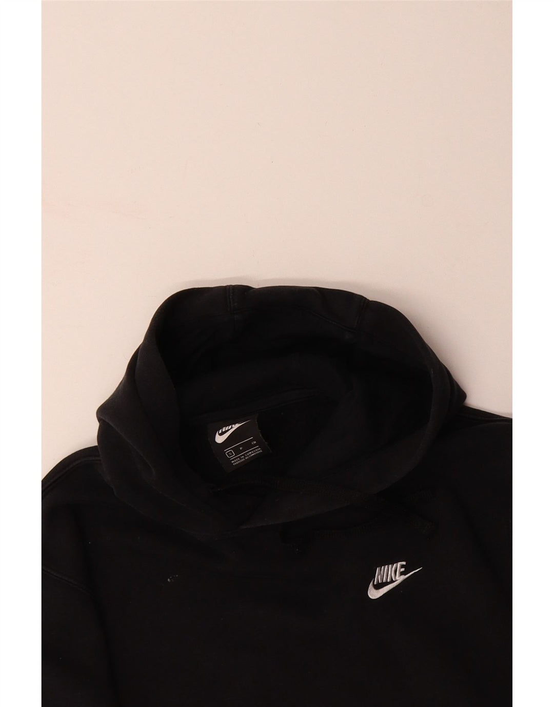 NIKE Mens Hoodie Jumper Small Black Cotton