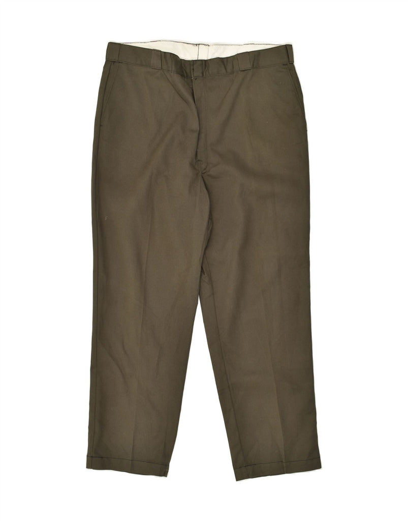 DICKIES Mens Slim Casual Trousers W44 L32  Khaki Polyester | Vintage Dickies | Thrift | Second-Hand Dickies | Used Clothing | Messina Hembry 