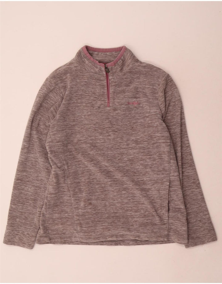 WEIRD FISH Womens Oversized Fleece Jumper UK 16 Large Grey Flecked