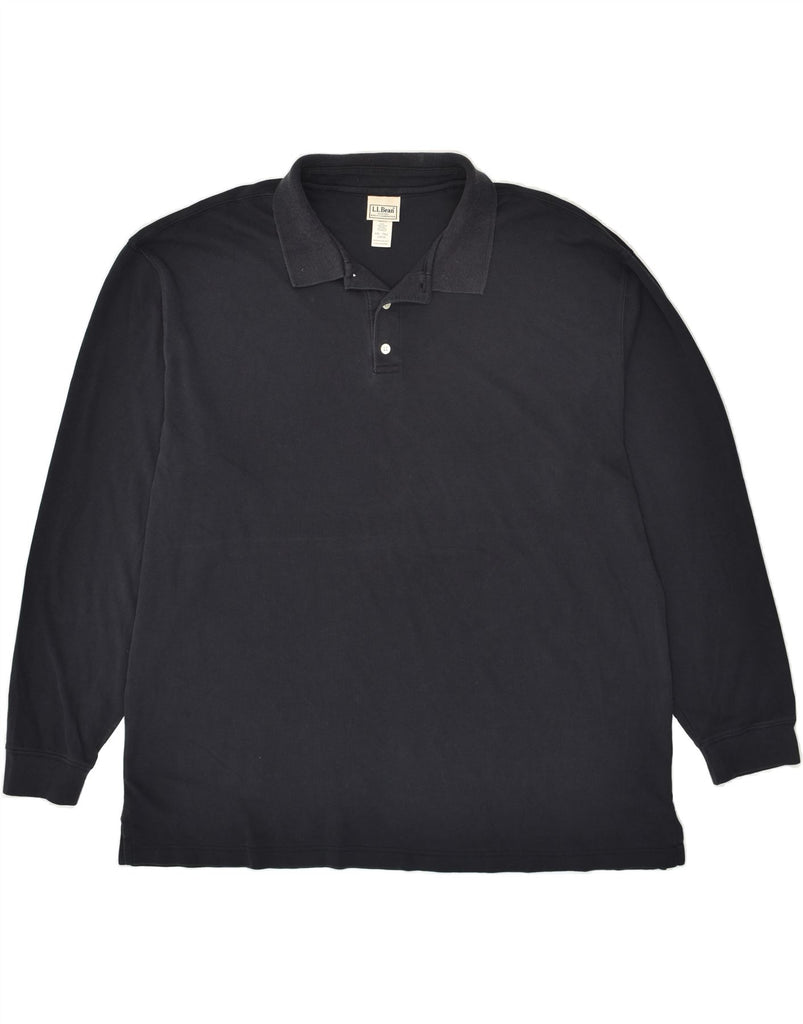 L.L.BEAN Mens Tall Long Sleeve Polo Shirt 2XL Black Cotton | Vintage L.L.Bean | Thrift | Second-Hand L.L.Bean | Used Clothing | Messina Hembry 
