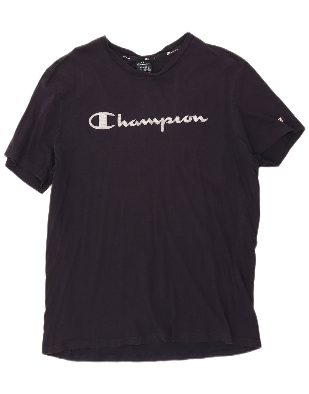 Champion Mens Graphic T-Shirt Top XL Navy Blue