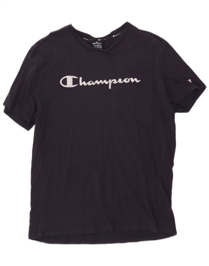 Champion Mens Graphic T-Shirt Top XL Navy Blue