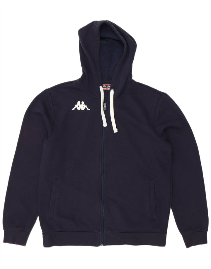 KAPPA Mens Zip Hoodie Sweater Large Navy Blue Cotton