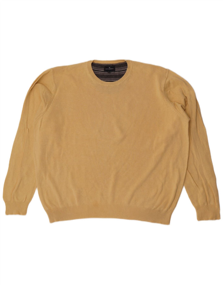 Marks & Spencer Mens Blue Harbour Crew Neck Jumper Sweater XL Yellow