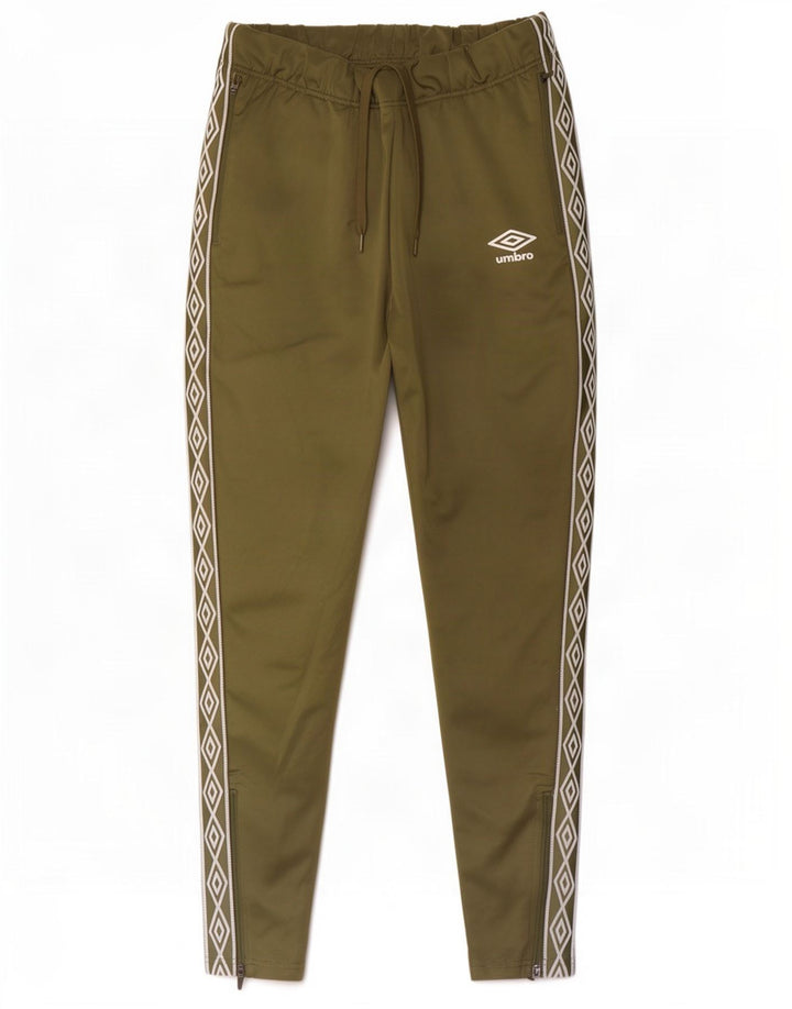 Umbro Mens Graphic Tracksuit Trousers Medium Khaki Polyester