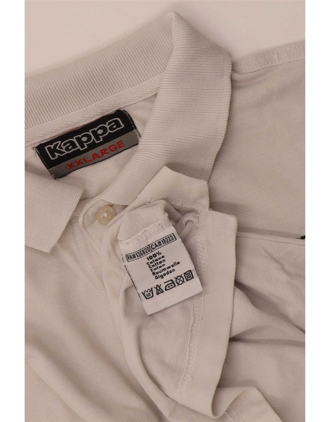 Kappa Mens Polo Shirt 2XL White Cotton