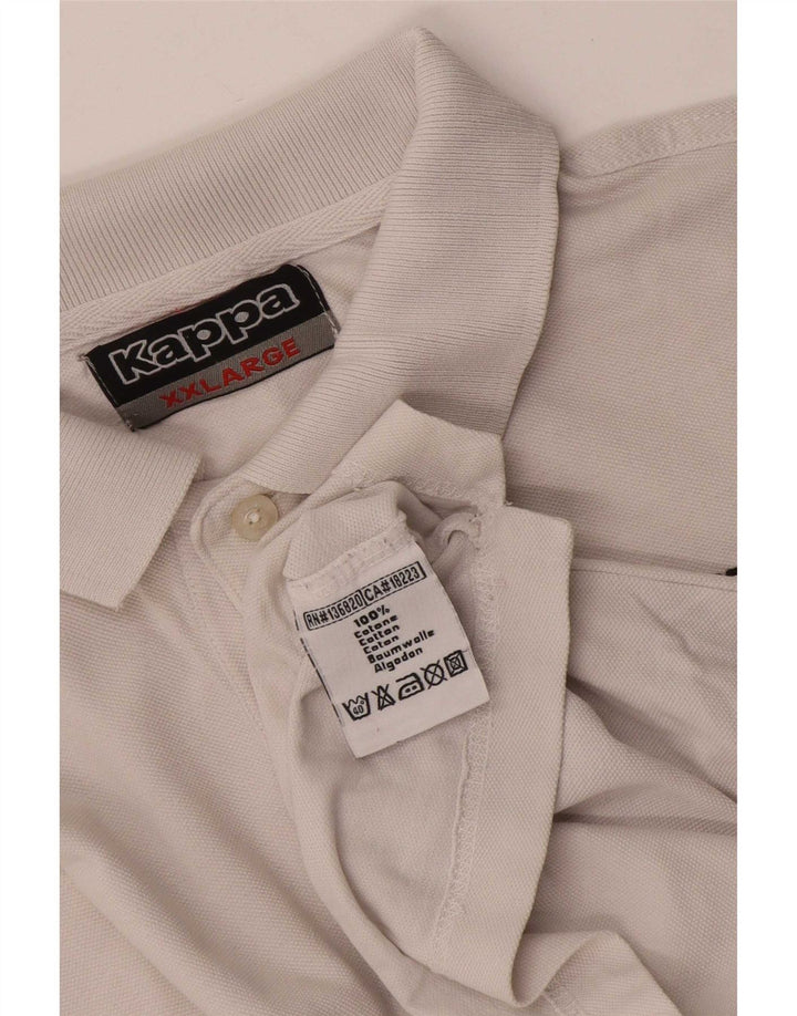 Kappa Mens Polo Shirt 2XL White Cotton
