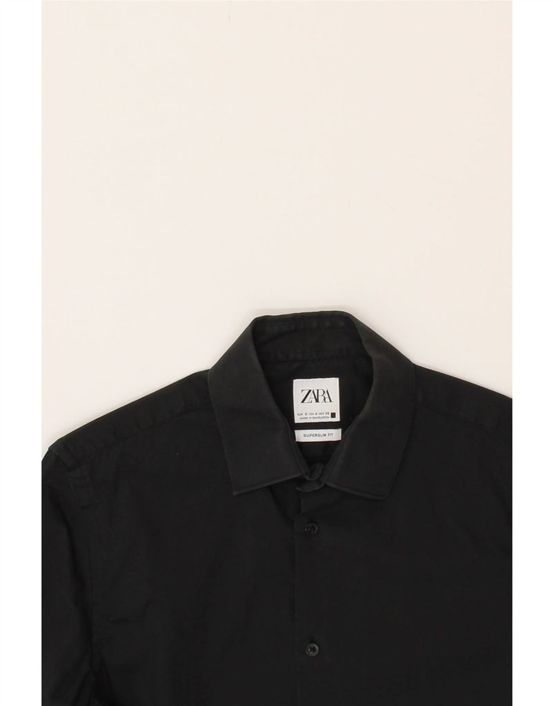 ZARA Mens Slim Fit Shirt Small Black Cotton Vintage Zara and Second-Hand Zara from Messina Hembry 