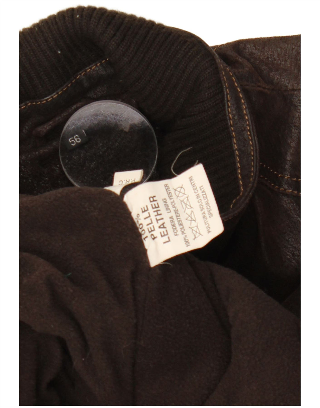 VINTAGE Mens Leather Jacket IT 56 3XL Brown Leather