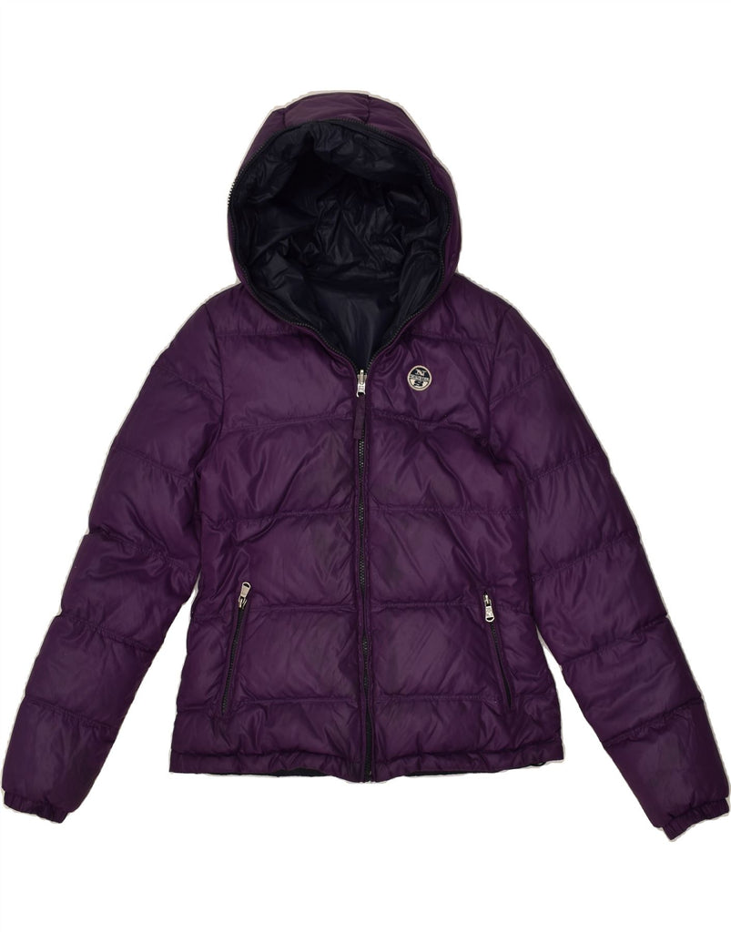 NORTH SAILS Girls Reversible Hooded Padded Jacket 12-13 Years Purple | Vintage North Sails | Thrift | Second-Hand North Sails | Used Clothing | Messina Hembry 