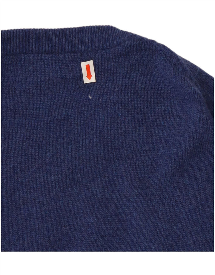 MARKS & SPENCER Mens Blue Harbour Crew Neck Jumper Sweater Large Blue Wool