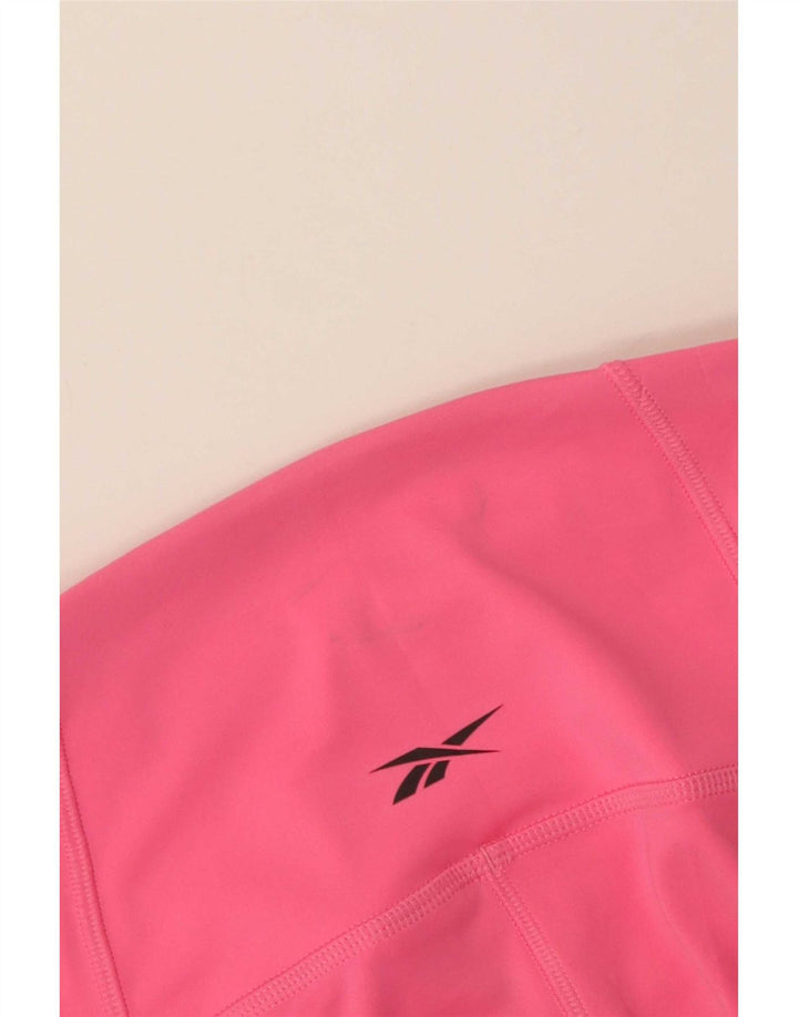 Reebok Womens Leggings UK 8/10 Small Pink Polyester