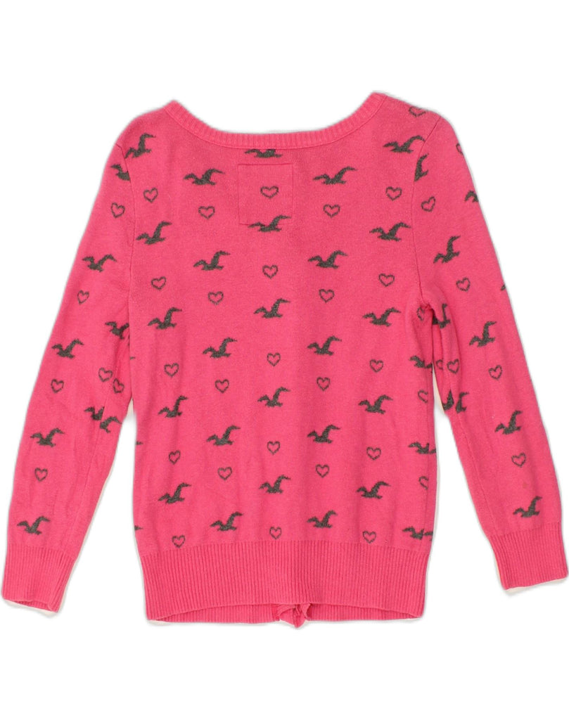 HOLLISTER Girls Cardigan Sweater 10-11 Years Medium  Pink Animal Print | Vintage Hollister | Thrift | Second-Hand Hollister | Used Clothing | Messina Hembry 