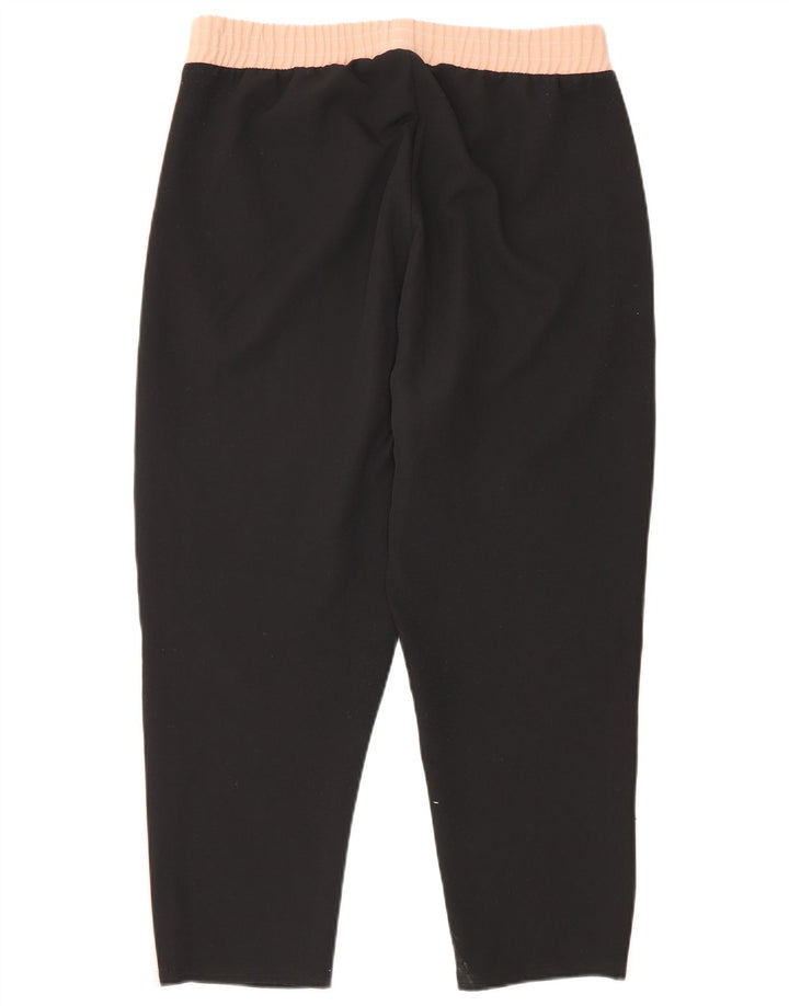 Zara Womens Crop Tracksuit Trousers UK 12 Medium Black Colourblock