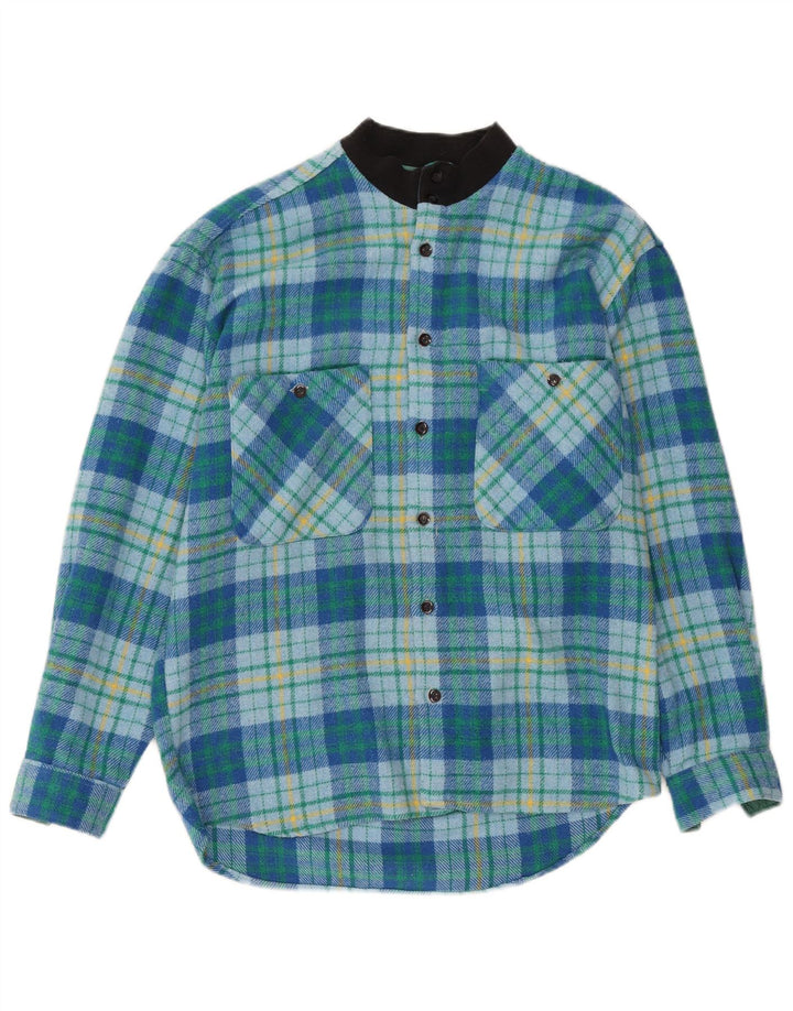 Mac Fashion Mens Flannel Shirt Medium Blue Check Wool