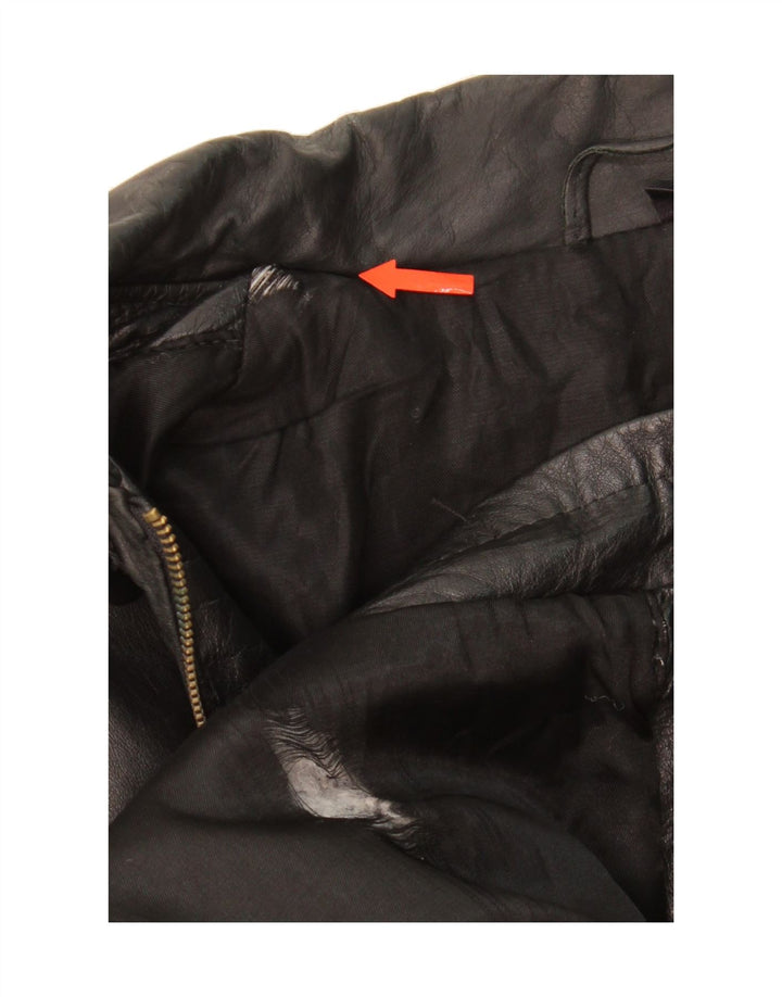 L.LAMBERTAZZI Mens Leather Jacket UK 40 Large Black Vintage L.Lambertazzi and Second-Hand L.Lambertazzi from Messina Hembry 