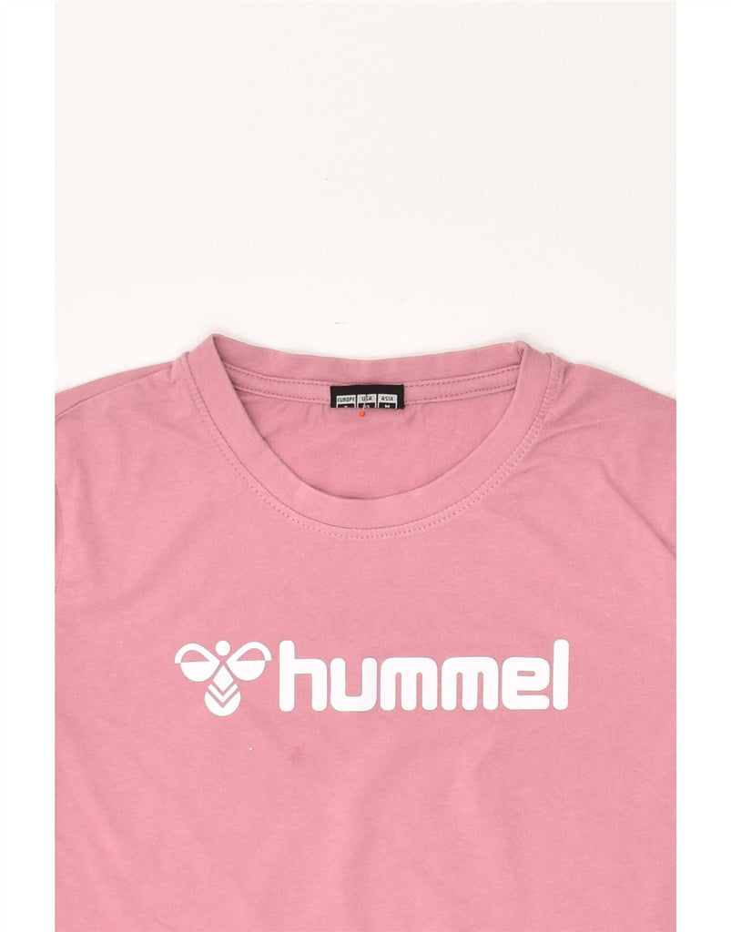 HUMMEL Womens Graphic T-Shirt Top UK 10 Small Pink Cotton Vintage Hummel and Second-Hand Hummel from Messina Hembry 