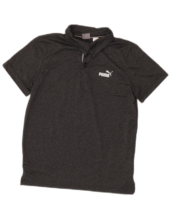 Puma Boys Polo Shirt 10-11 Years Medium Grey Flecked Polyester