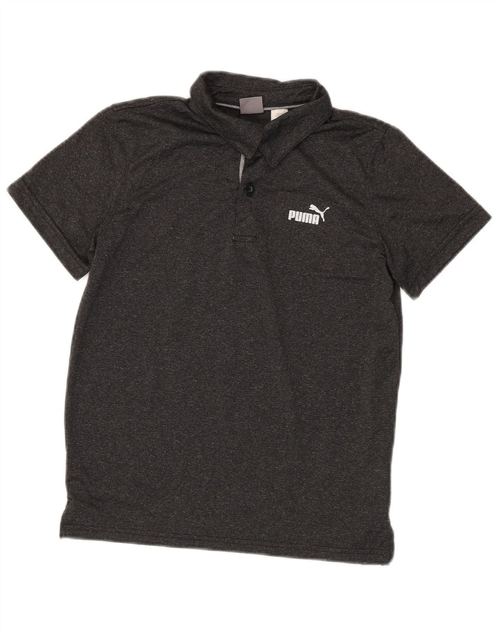 Puma Boys Polo Shirt 10-11 Years Medium Grey Flecked Polyester